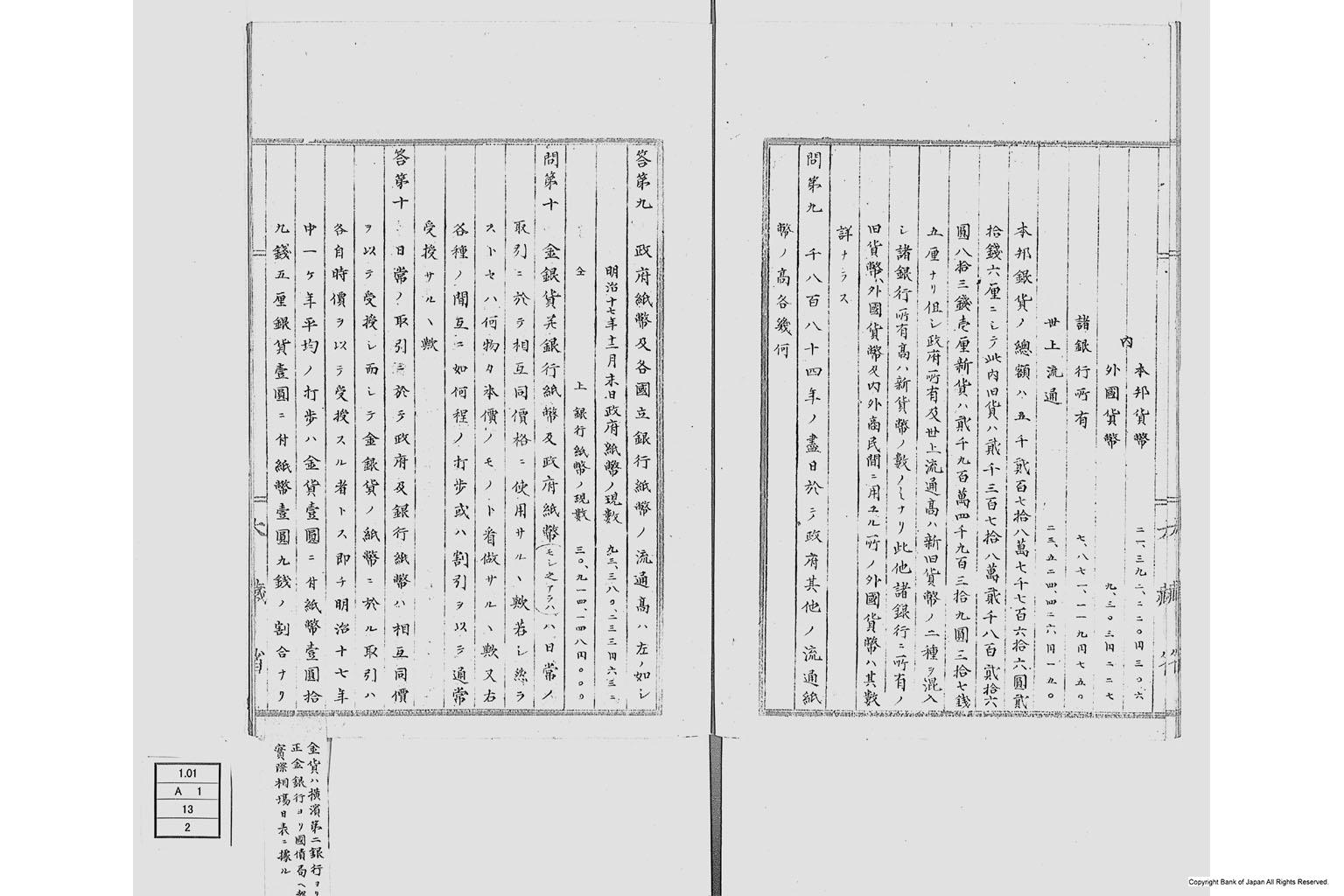 米国公使諮問金銀貨問題