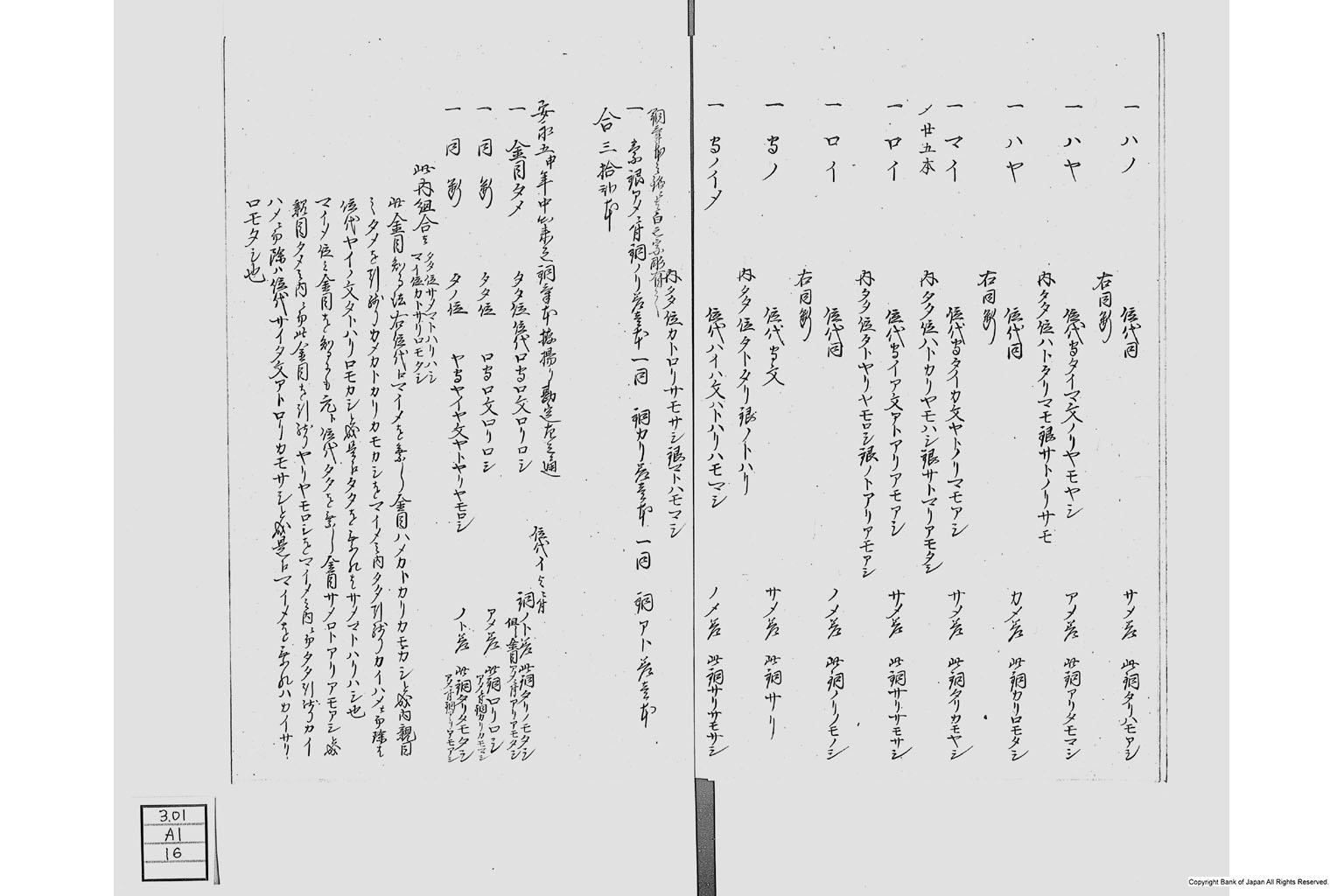 金座長野家書留