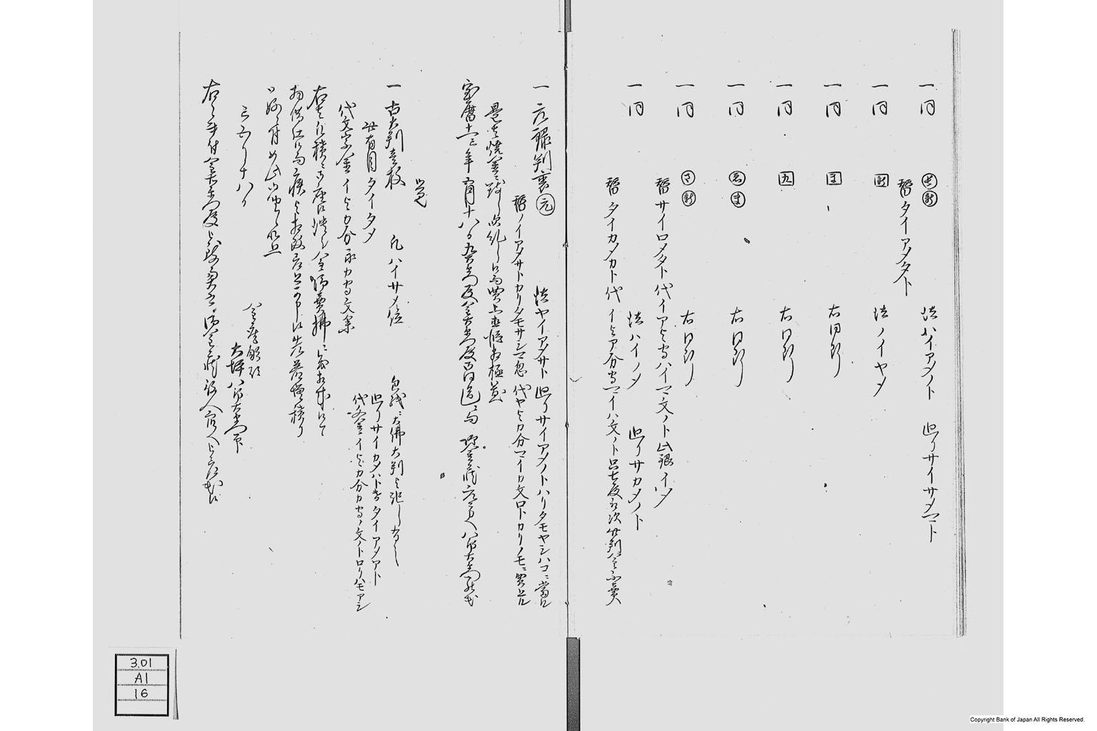 金座長野家書留