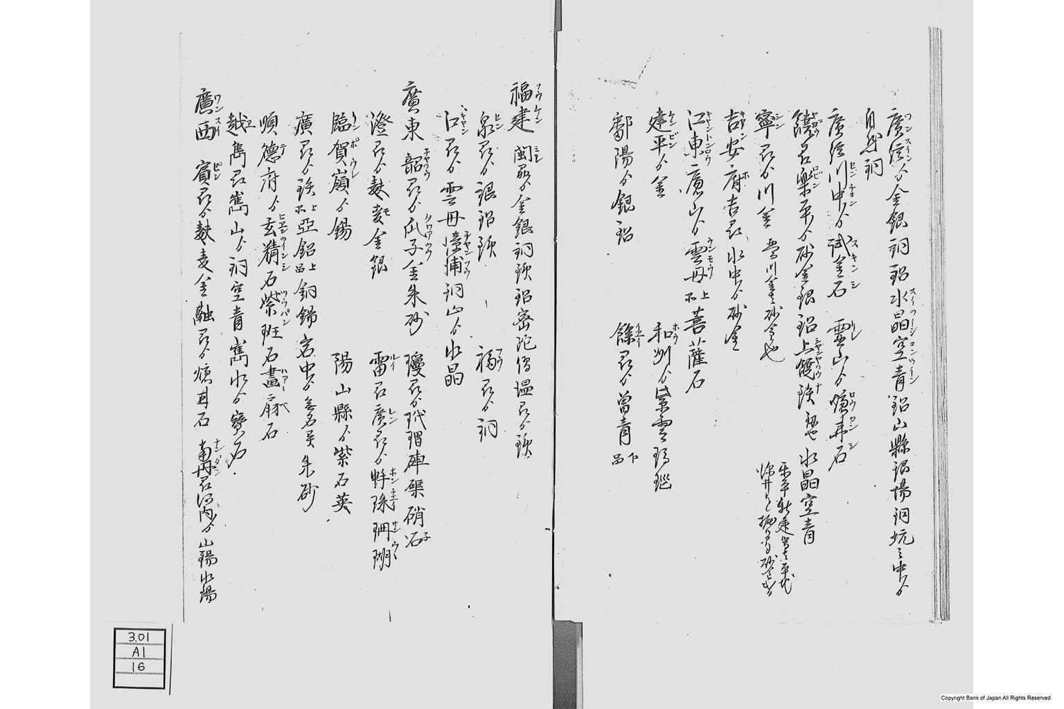 金座長野家書留