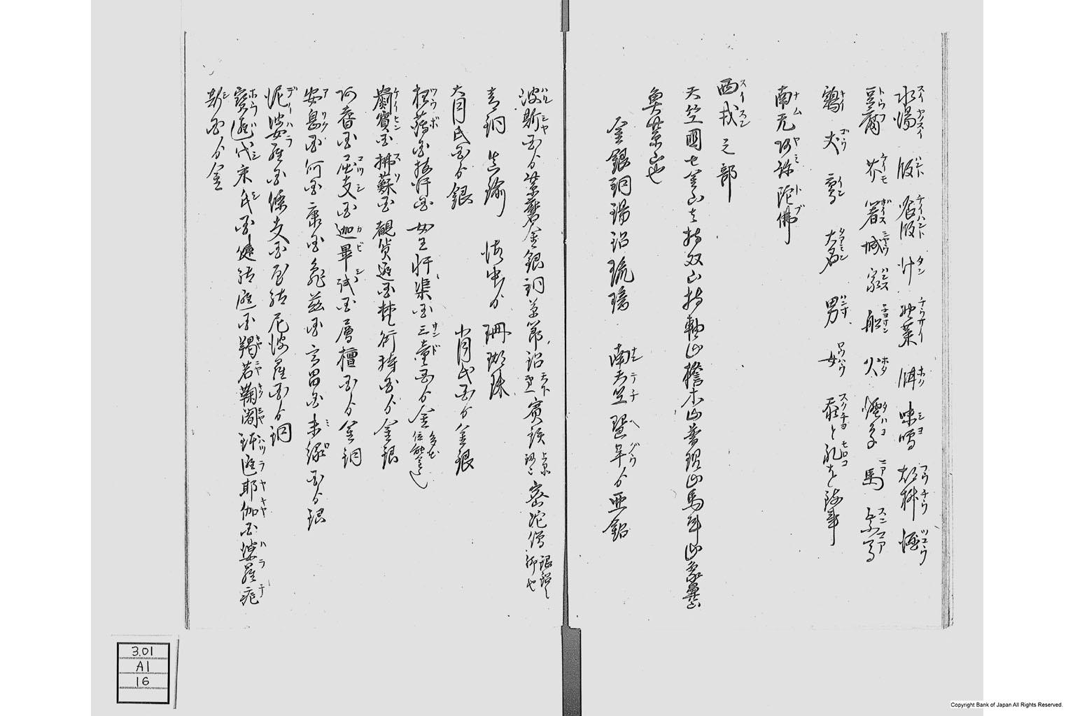 金座長野家書留