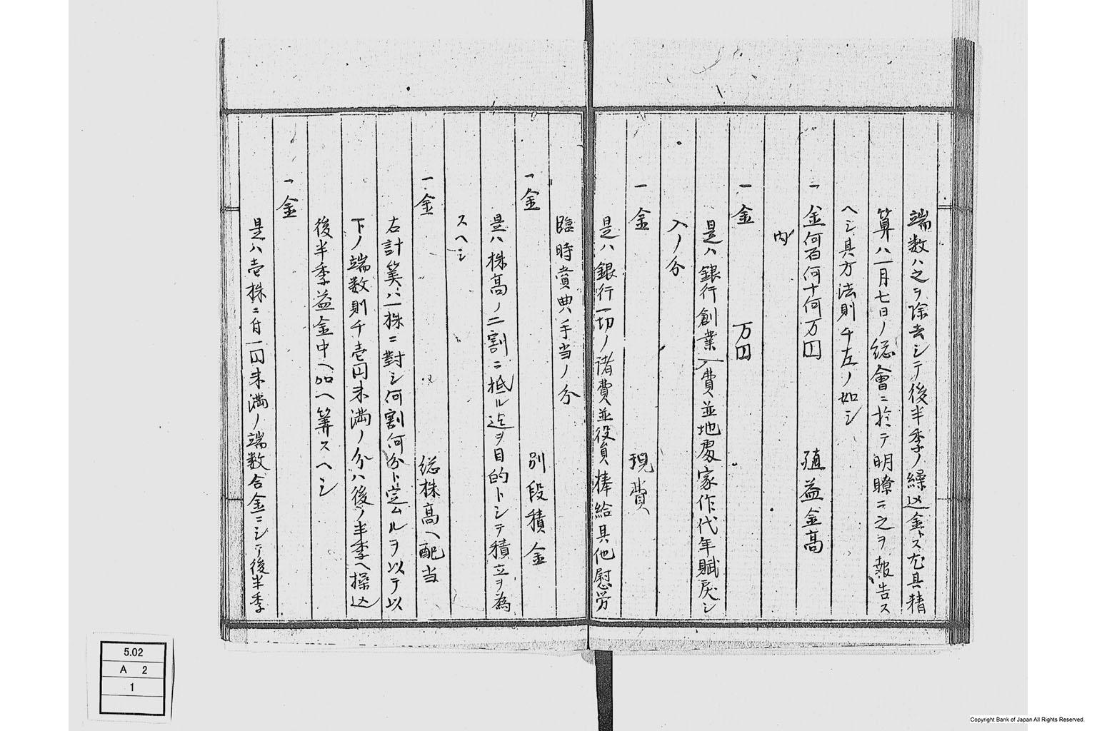 第十五国立銀行関係書類