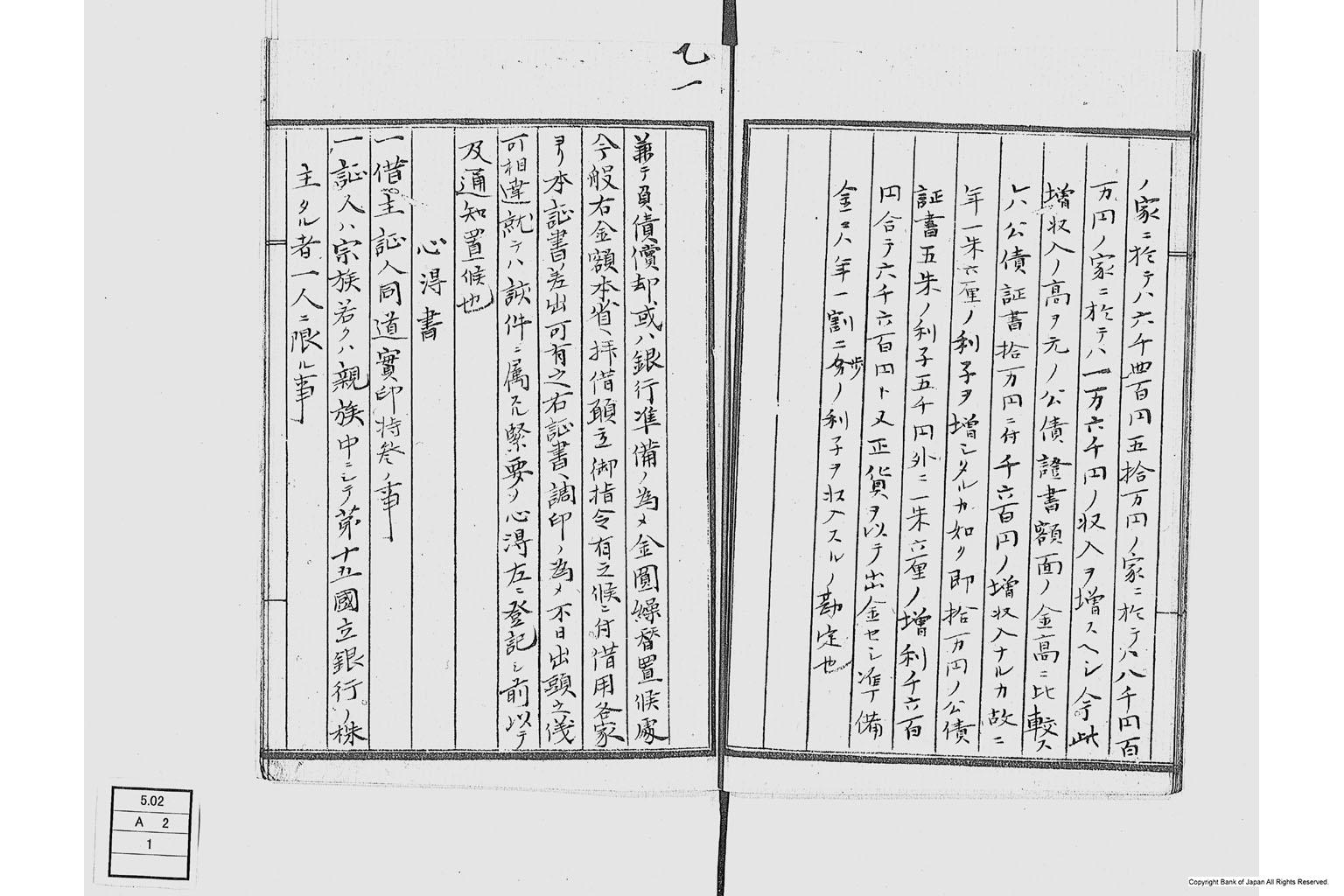 第十五国立銀行関係書類