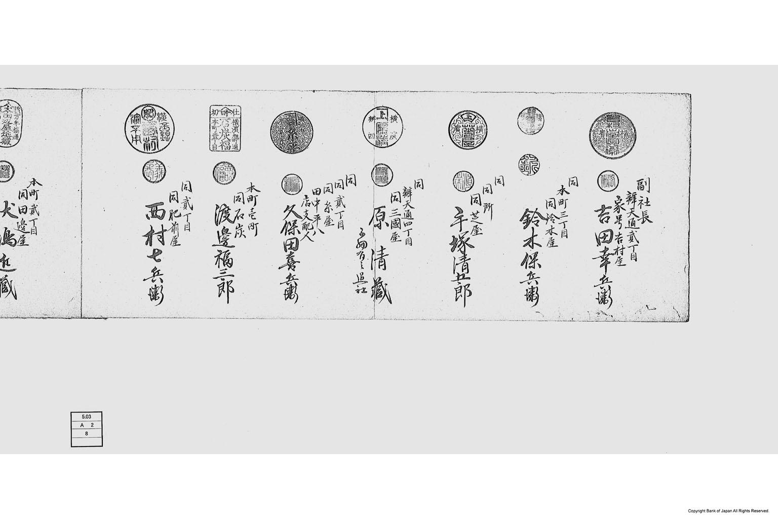 横浜生糸改会社連名印鑑