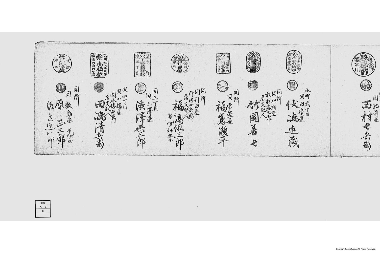 横浜生糸改会社連名印鑑