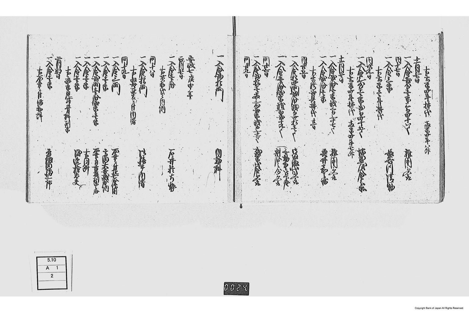 金銀出納元帳（勤番出府に付金銀出納元帳）