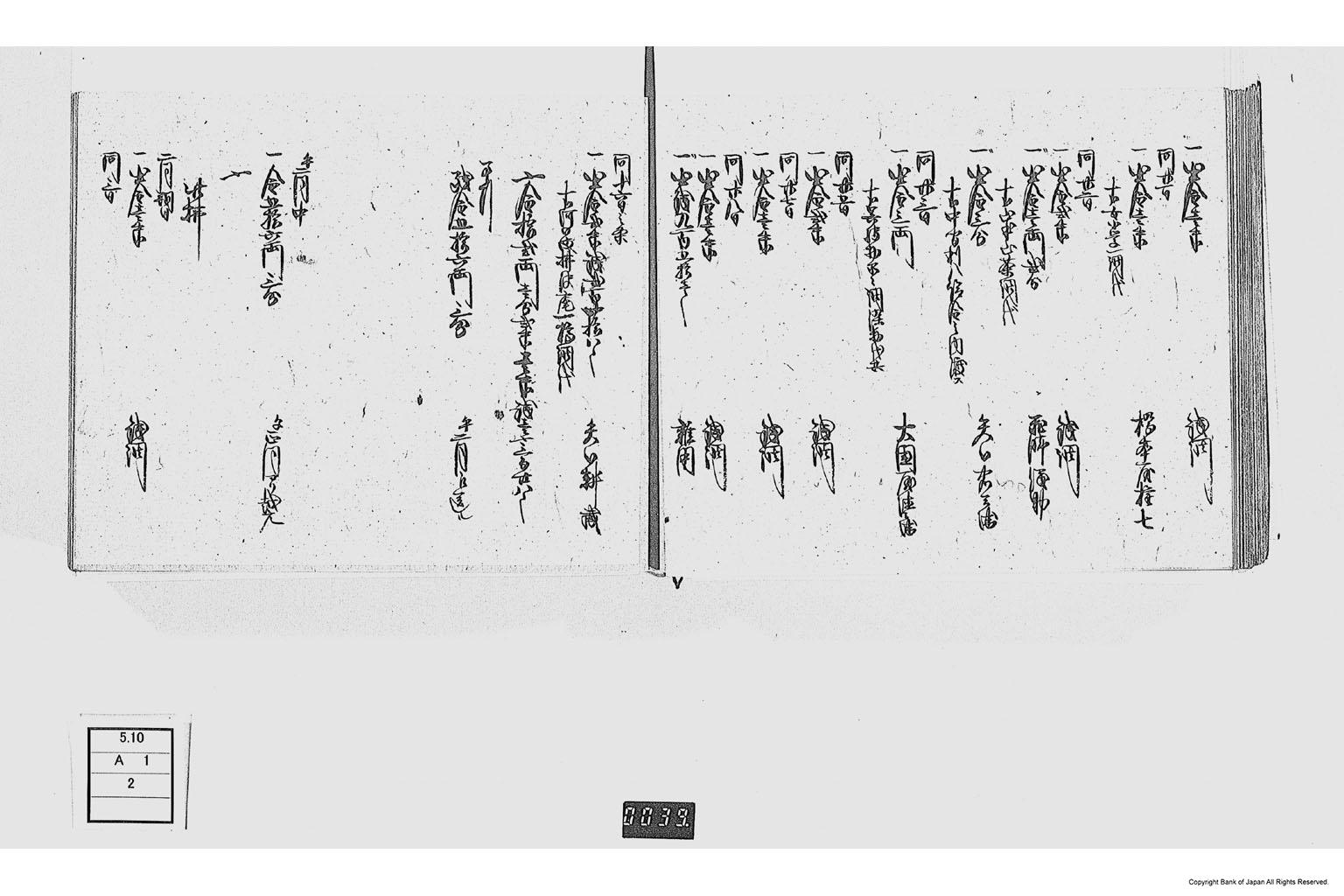 金銀出納元帳（勤番出府に付金銀出納元帳）