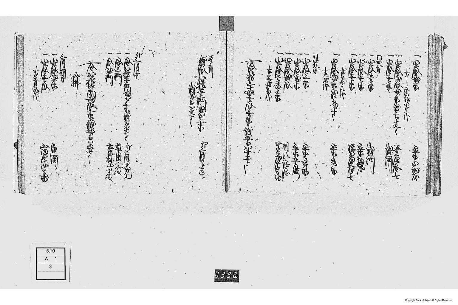 金銀出納帳（勤番出府に付金銀出納帳）