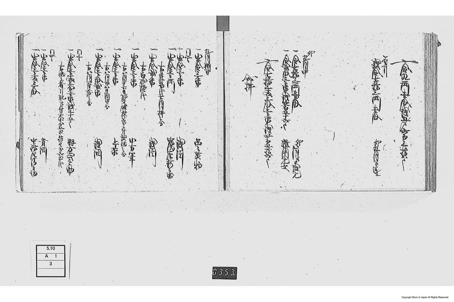 金銀出納帳（勤番出府に付金銀出納帳）