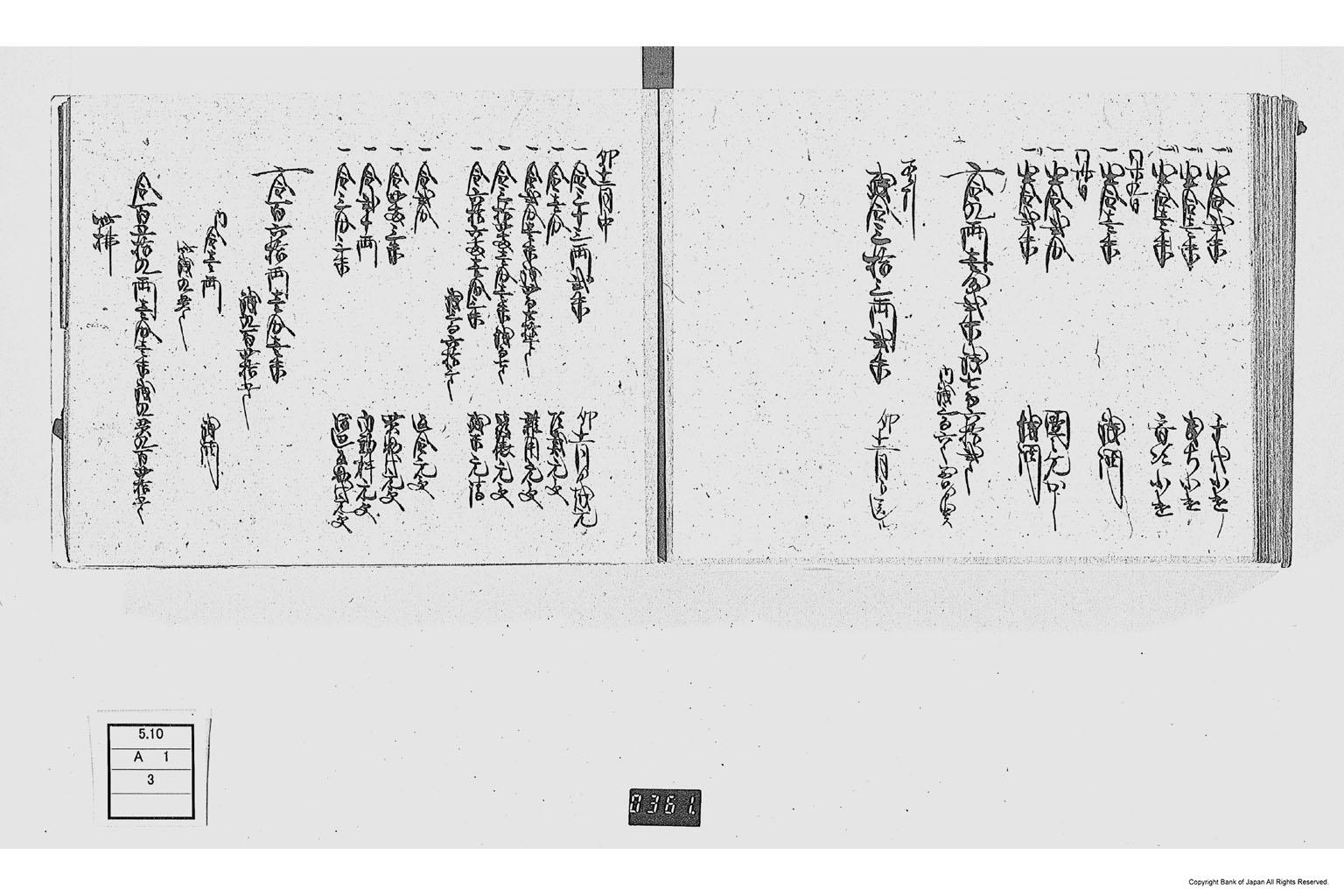 金銀出納帳（勤番出府に付金銀出納帳）