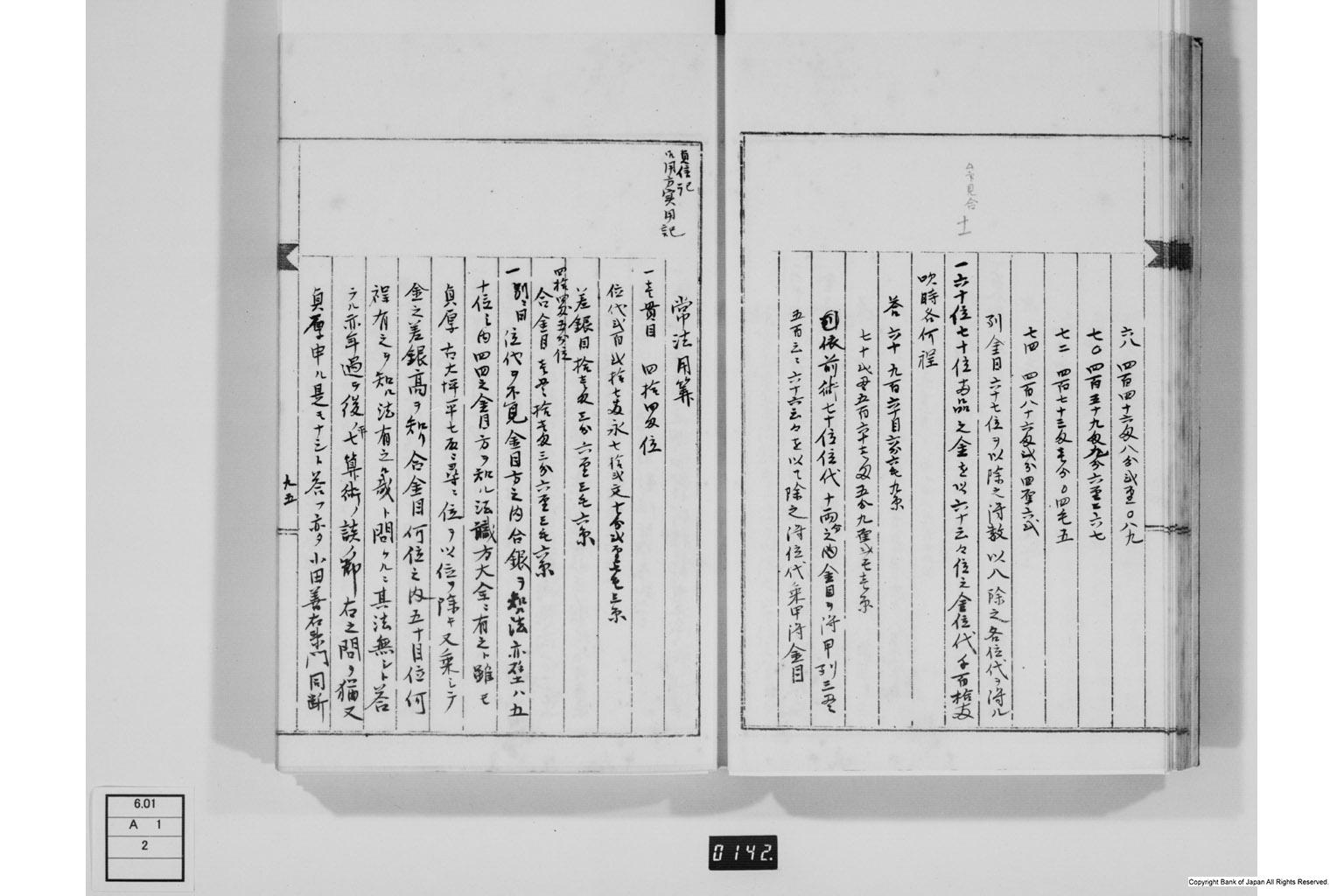 永野家文書二・御用方秘算録